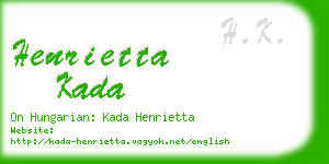 henrietta kada business card